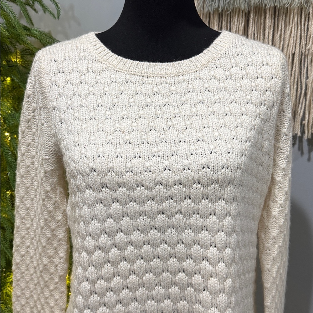 Anthropologie * Field Flower Cream Sweater * Wool & Mohair * Size Medium - Picture 5 of 12